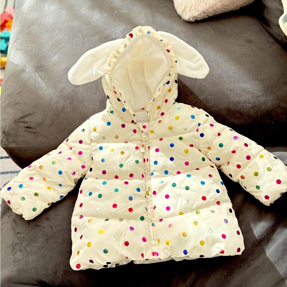 Polka Dot Hooded Baby Jacket